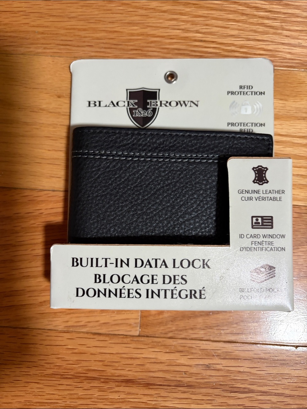 Black Brown 1826 Black Leather BI-Fold wallet